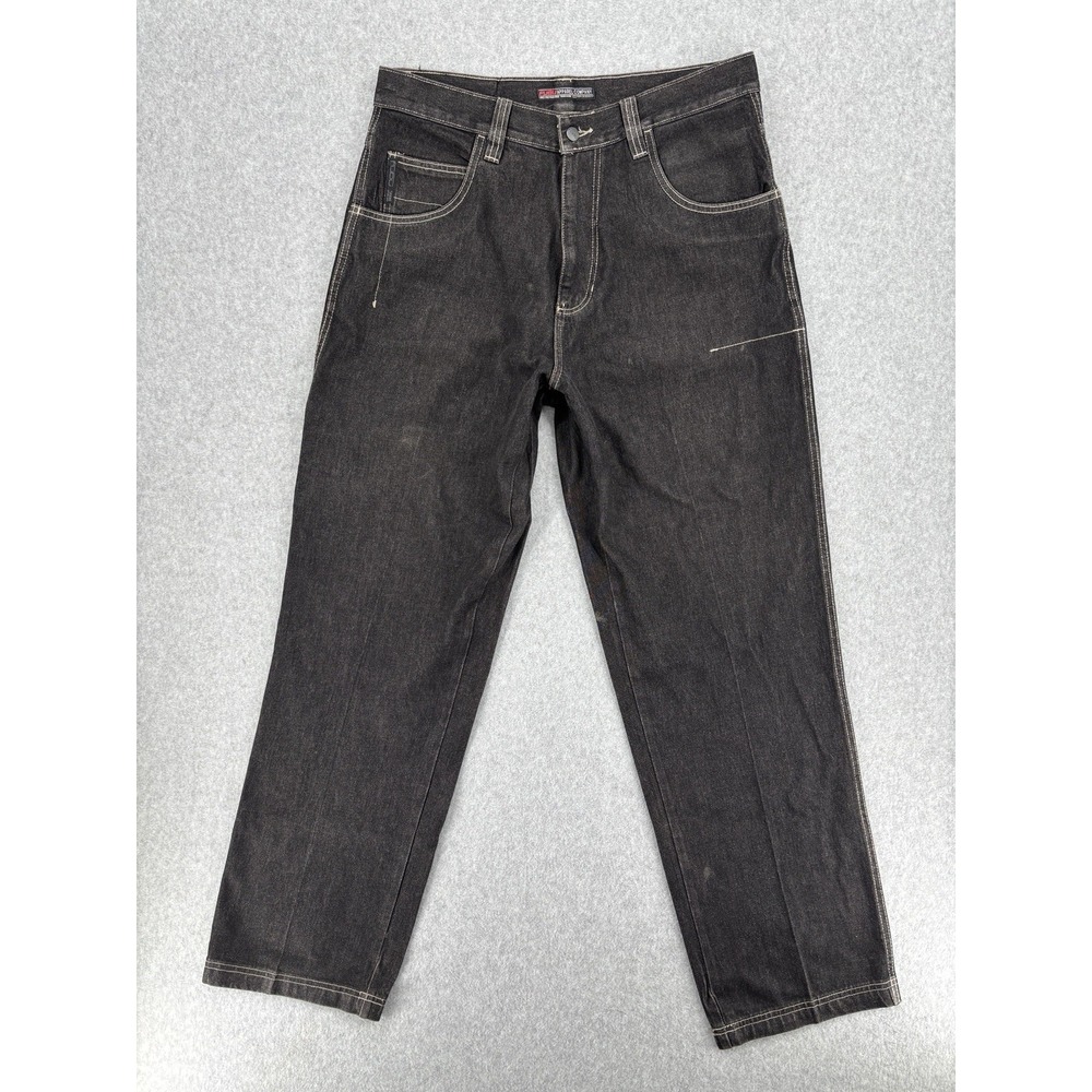 FUBU Black‎ Carpenter Jeans Baggy Y2K Utility Denim Pants Mens 34x34